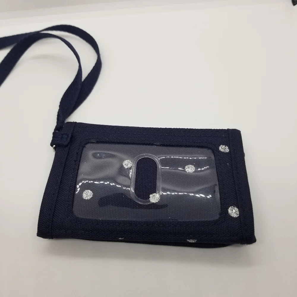 Gap Kids navy trifold wallet with sequin star and polka dots